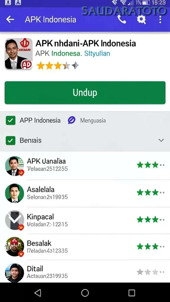 Cuplikan layar PRESIDENCC — menu navigasi